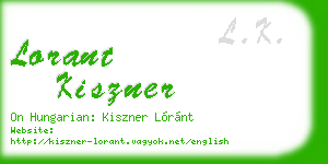 lorant kiszner business card